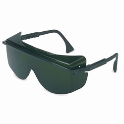 Uvex Astro OTG 3001 Safety Glasses - Black Frame - Green Shade 5.0 Lens UVEX-S2509