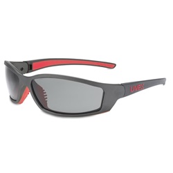 Uvex SolarPro Safety Glasses - Gray/Red Frame - Photochromic Dura-Streme Lens UVEX-SX0406