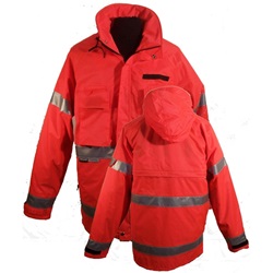 USA Made - ANSI Class 3 3-Season Jacket - Orange with Zip-Out Thinsulate V-9176