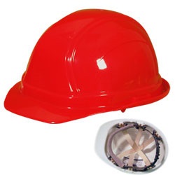 Vulcan V100 Hard Hat - 6-Point Pinlock Suspension - Red V100Red
