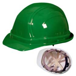 Vulcan V200 Hard Hat - 6-Point Ratchet Suspension - Green V200Green