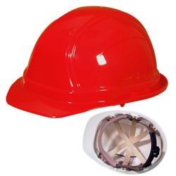 Vulcan V200 Hard Hat - 6-Point Ratchet Suspension - Red V200Red