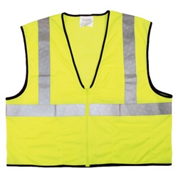 MCR Safety Class 2 Lime Mesh Vest with Zipper VCL2MLZ