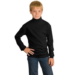 Port Authority - Youth Interlock Knit Mock Turtleneck in Black Y321-Black