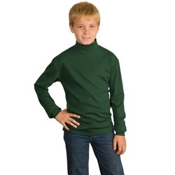 Port Authority - Youth Interlock Knit Mock Turtleneck in Dark Green Y321-Dark-Green