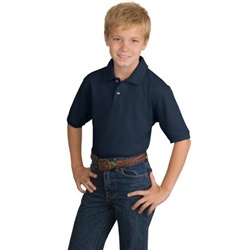 Port Authority - Youth Pique Knit Sport Shirt - Navy Y420-Navy