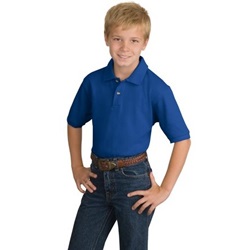 Port Authority - Youth Pique Knit Sport Shirt - Royal Y420-Royal