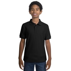 Port Authority - Youth Silk Touch Sport Shirt - Black Y500-Black