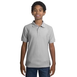 Port Authority - Youth Silk Touch Sport Shirt - Cool Grey Y500-Cool-Grey