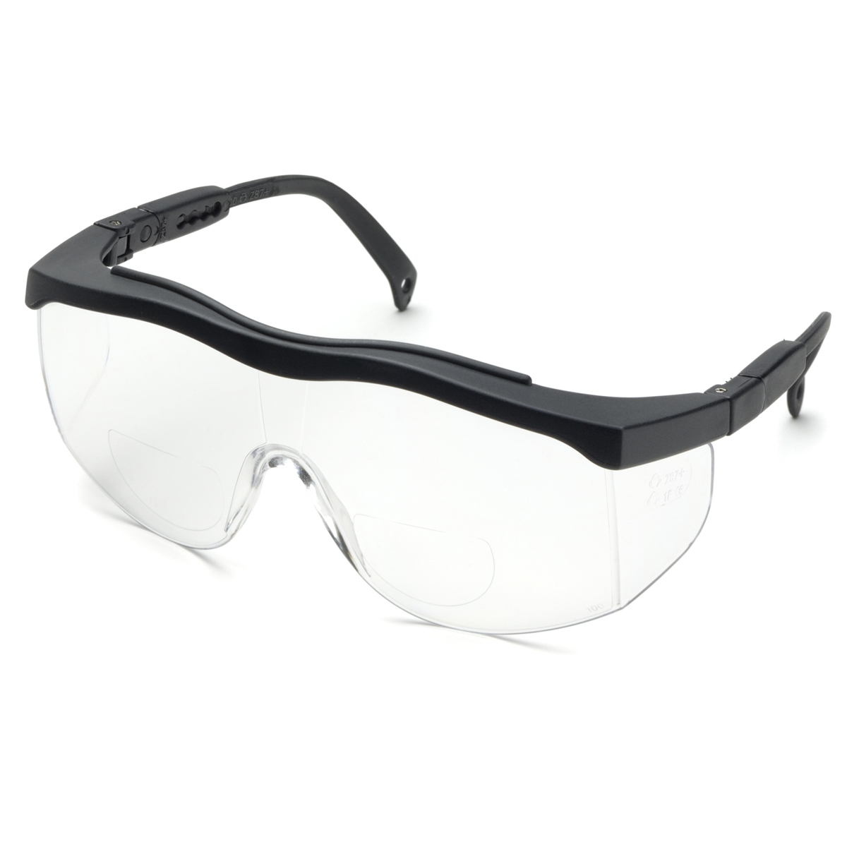 Elvex RX100 Bifocal Safety Glasses Black Frame Clear Lens