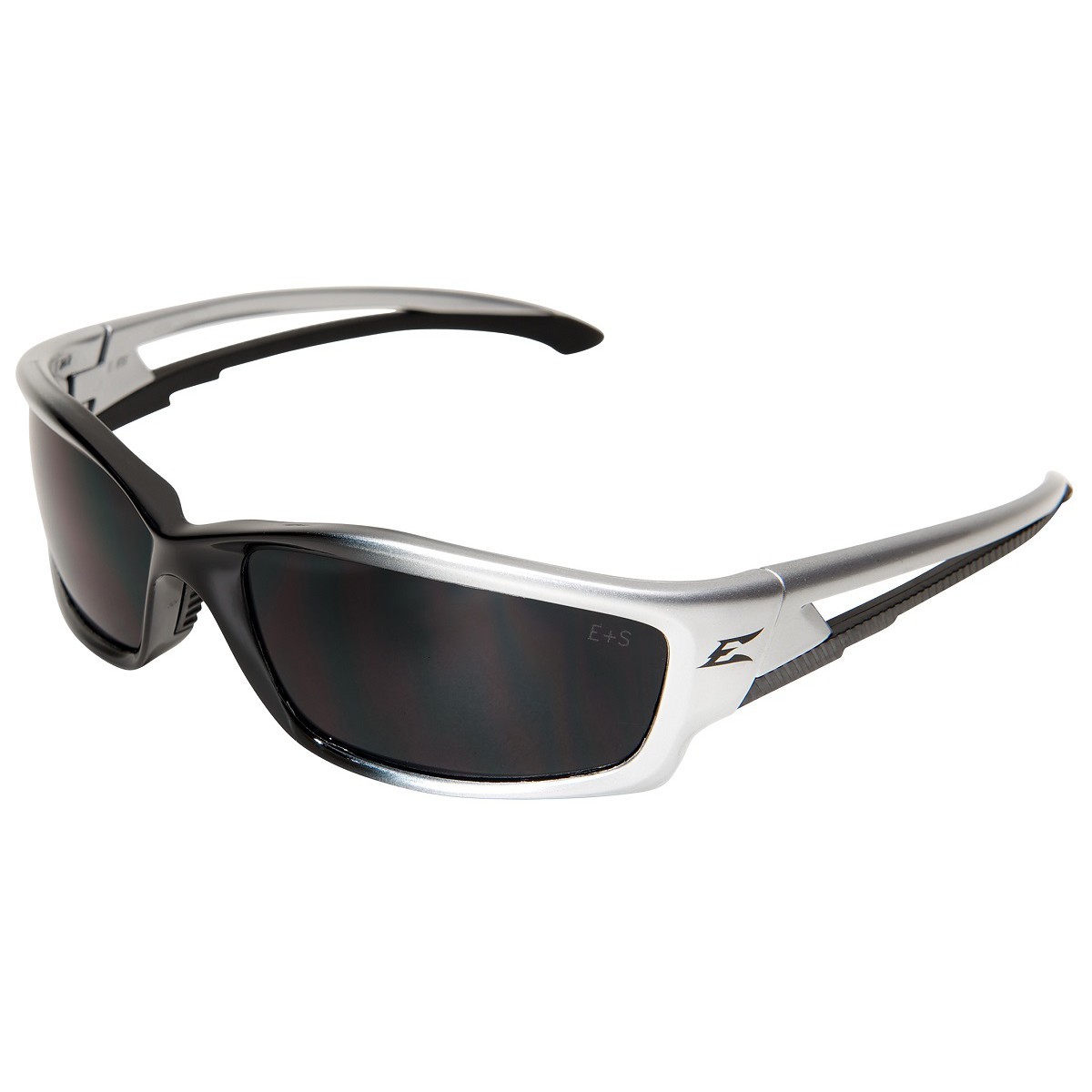 Edge SK116 Kazbek Safety Glasses Black/Silver Frame Smoke Lens