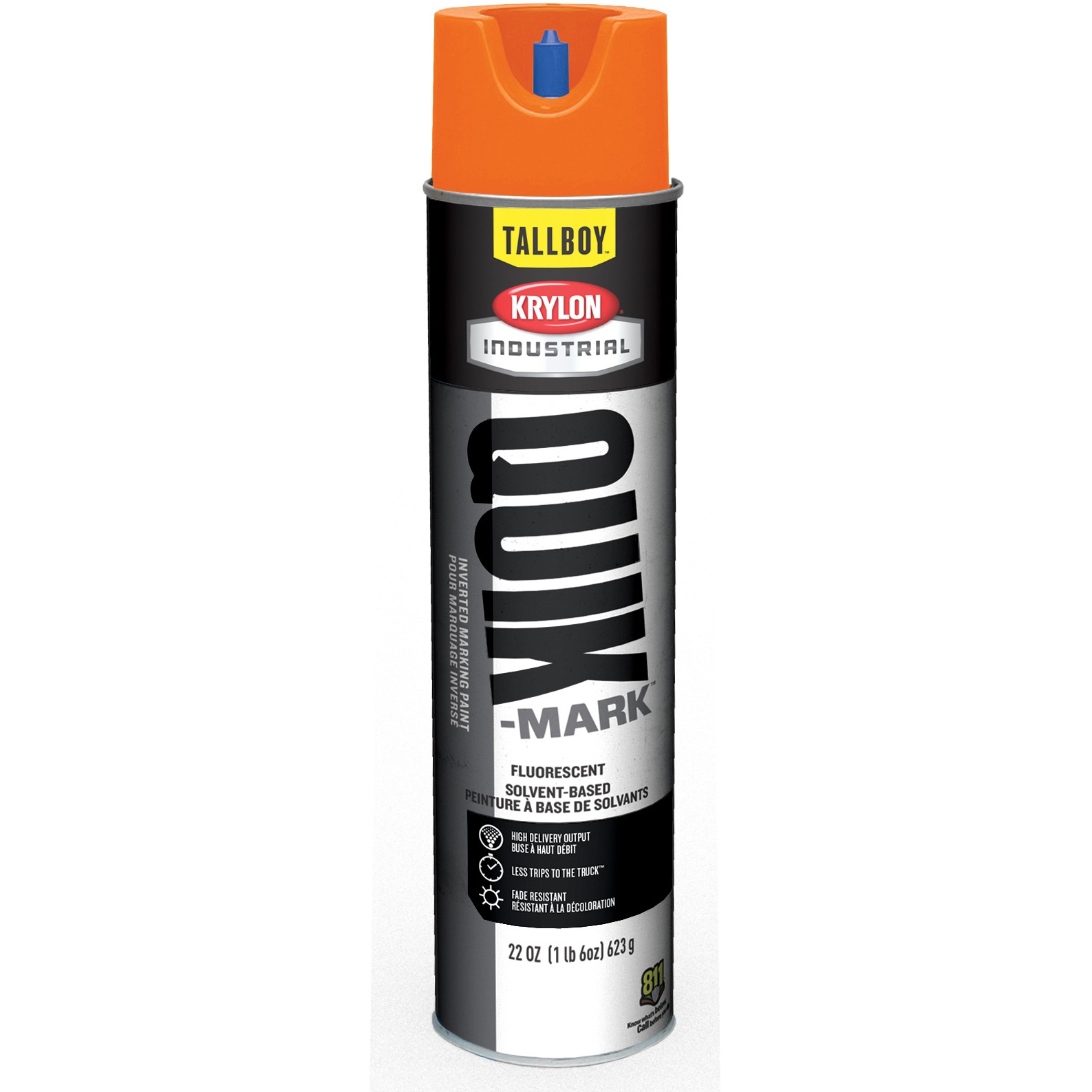 Krylon QuikMark TallBoy WaterBased Marking Paint Fluorescent Orange