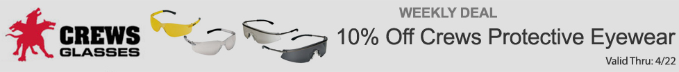 Save on Crews Protective Eyewear!